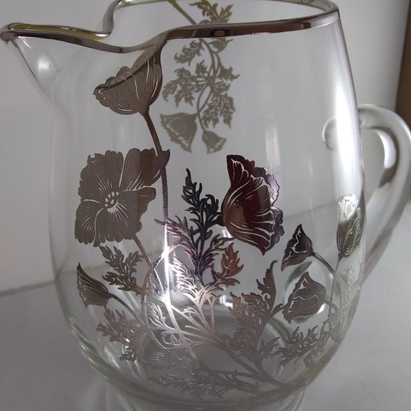 Vintage Sterling Silver Overlay Pitcher - Picture 3 of 12